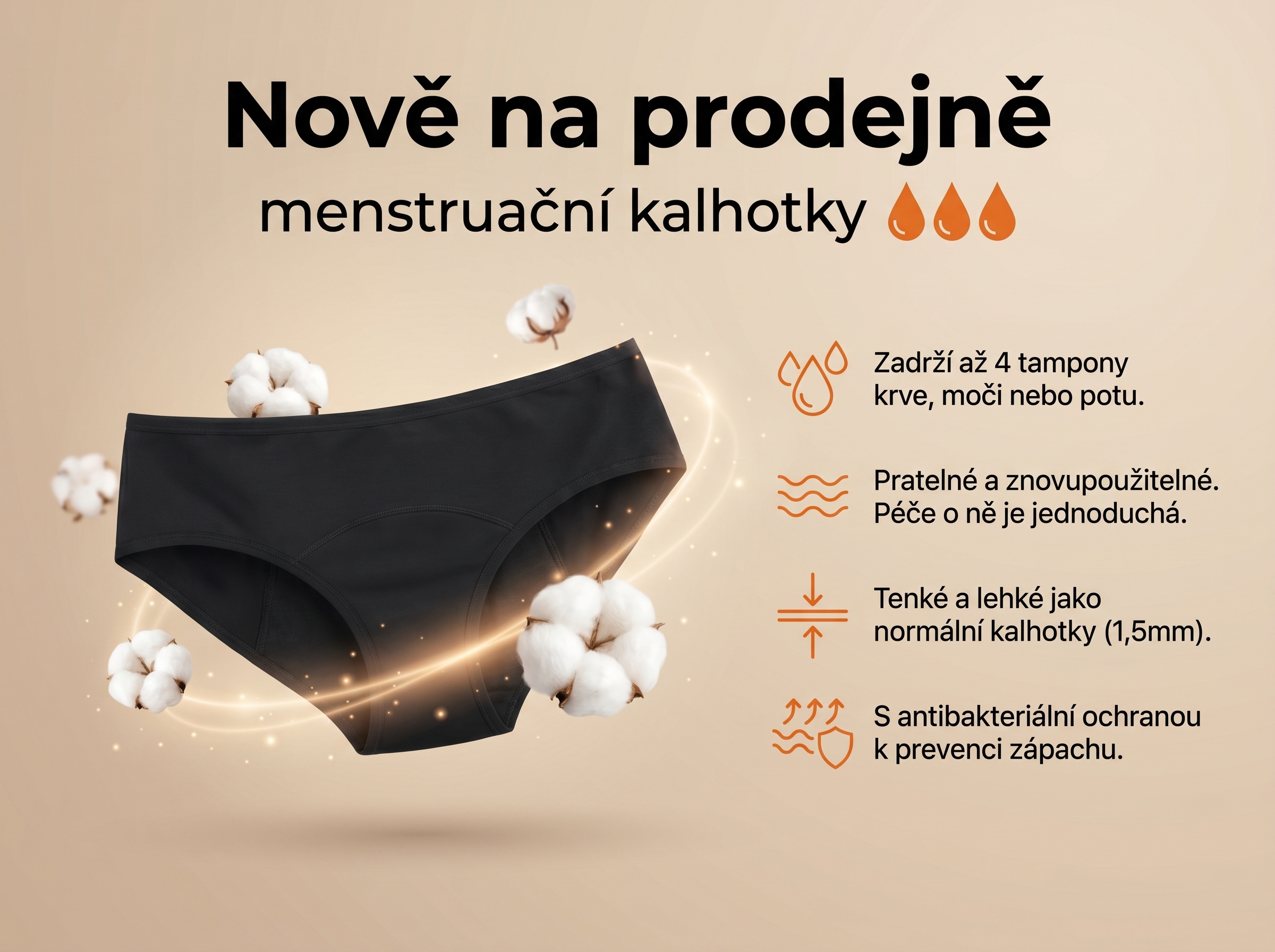 NOVĚ na E-SHOPU i na PRODEJNĚ - MENSTRUAČNÍ KALHOTKY