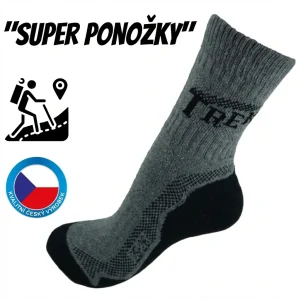 AK ponožky TREK bavlněné šedé
