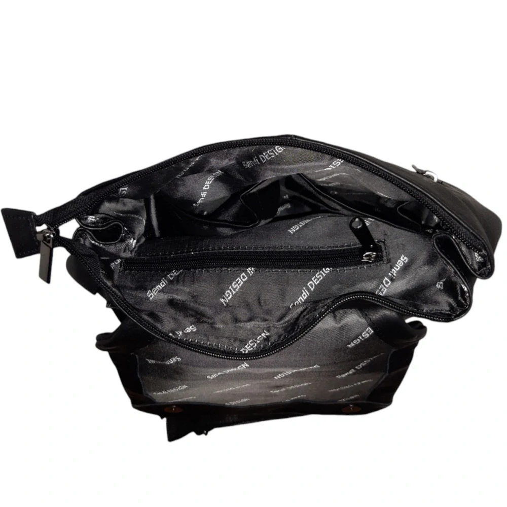 dámský KOŽENÝ batoh Sendi Design - ČERNÁ