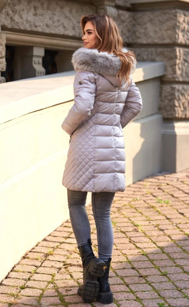 Dámská zimní bunda IRENA - sv.šedá