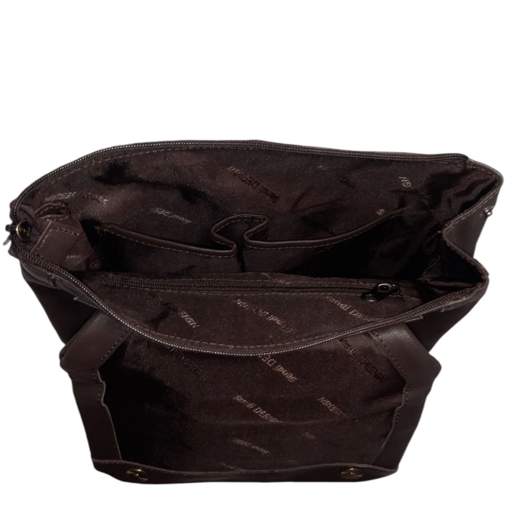 Sendi Design dámský KOŽENÝ batoh- HNĚDÁ