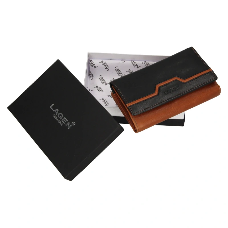 Dámská peněženka LAGEN BLC/5305/222 cognac-black