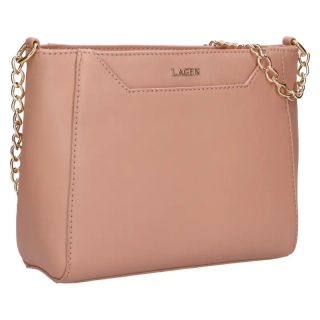 Lagen KOŽENÁ kabelka broskvová 