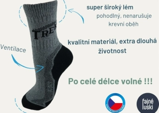 AK ponožky TREK bavlněné šedé